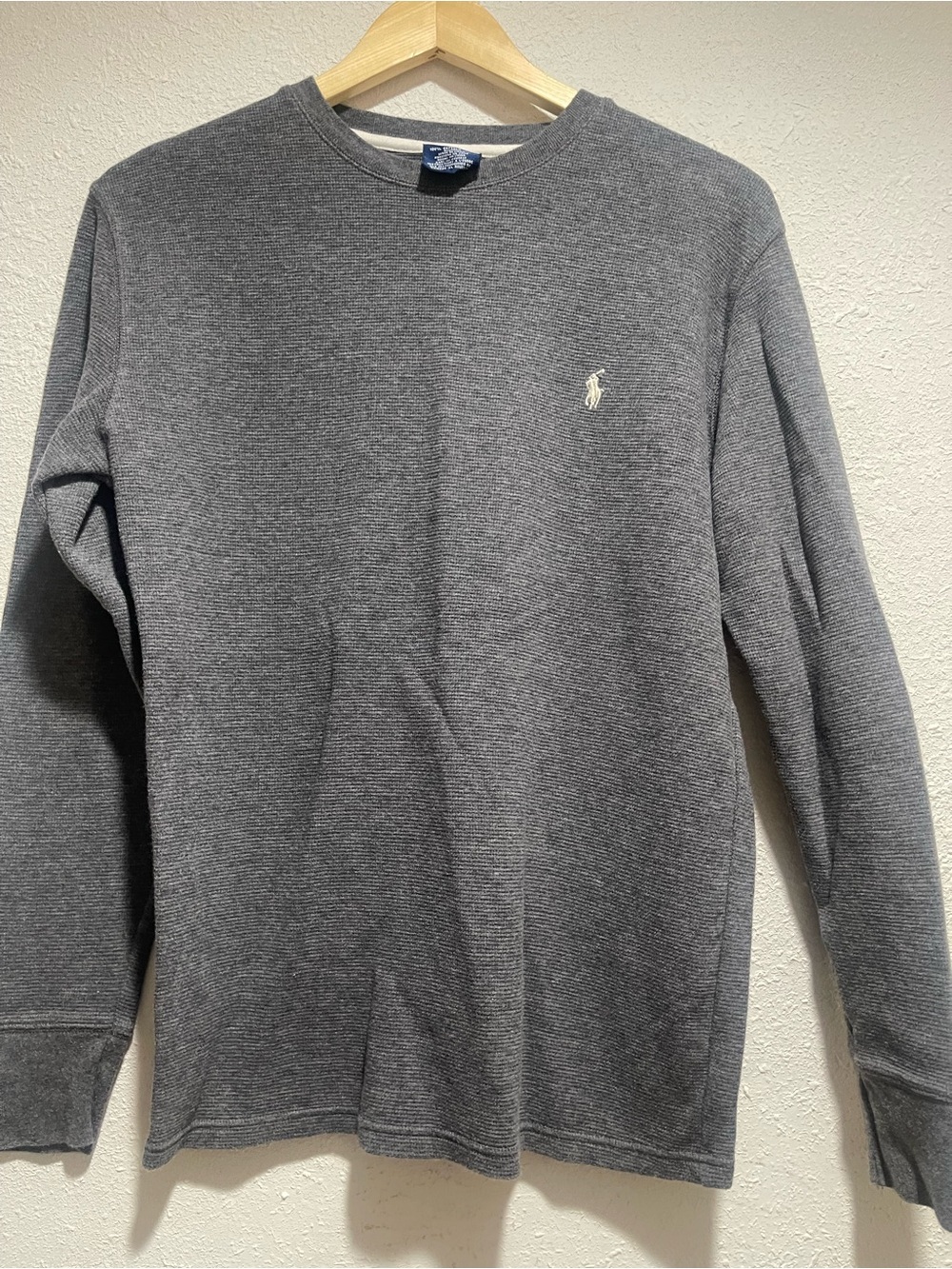 Polo by Ralph Lauren Men's Heather Gray Long Sleeve Crewneck Tee